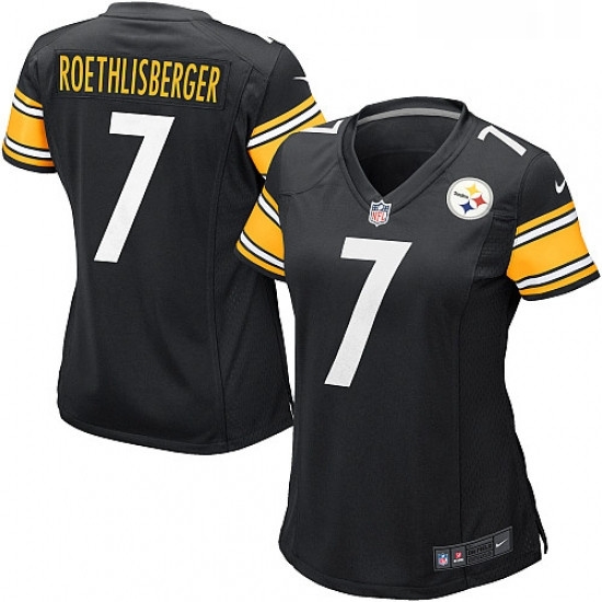 Womens Nike Pittsburgh Steelers 7 Ben Roethlisberger Game Black Team Color NFL Jersey Womens Nike Pittsburgh Steelers 7 Ben Roethlisberger Game Black Team Color NFL Jersey