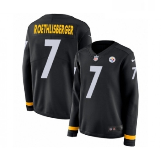 Womens Nike Pittsburgh Steelers 7 Ben Roethlisberger Limited Black Therma Long Sleeve NFL Jersey Womens Nike Pittsburgh Steelers 7 Ben Roethlisberger Limited Black Therma Long Sleeve NFL Jersey