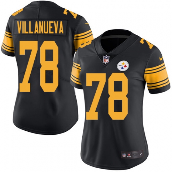 Womens Nike Pittsburgh Steelers #78 Alejandro Villanueva Elite Black Rush Vapor Untouchable NFL Jersey Womens Nike Pittsburgh Steelers #78 Alejandro Villanueva Elite Black Rush Vapor Untouchable NFL Jersey