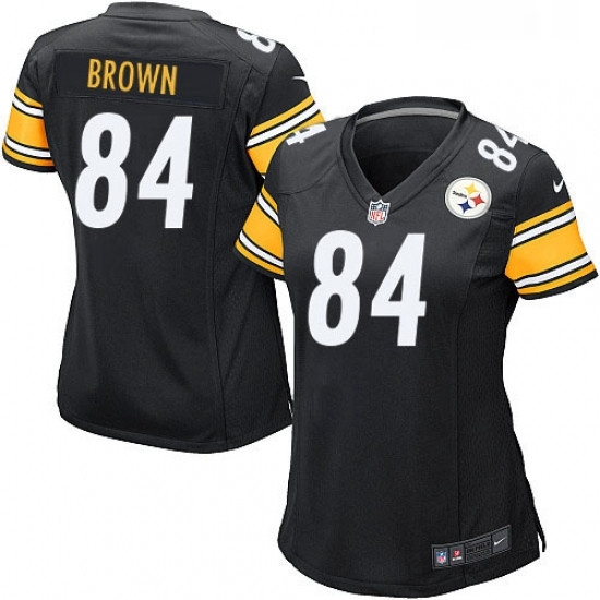 Womens Nike Pittsburgh Steelers 84 Antonio Brown Game Black Team Color NFL Jersey Womens Nike Pittsburgh Steelers 84 Antonio Brown Game Black Team Color NFL Jersey