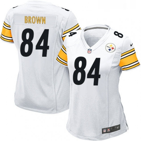 Womens Nike Pittsburgh Steelers 84 Antonio Brown Game White NFL Jersey Womens Nike Pittsburgh Steelers 84 Antonio Brown Game White NFL Jersey