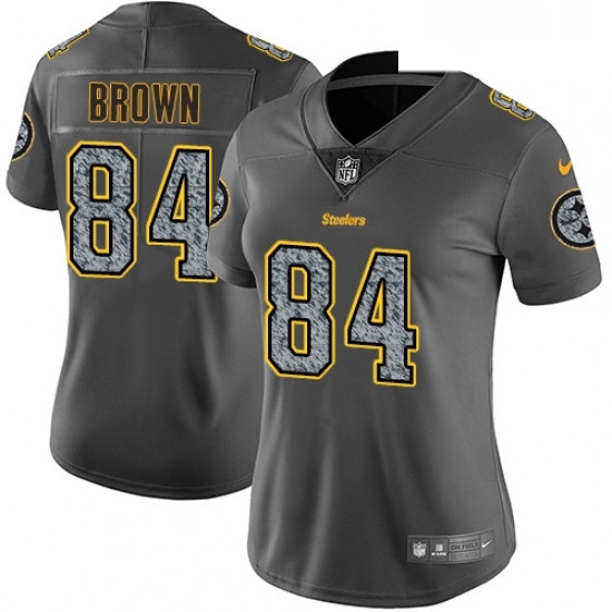 Womens Nike Pittsburgh Steelers 84 Antonio Brown Gray Static Vapor Untouchable Limited NFL Jersey Womens Nike Pittsburgh Steelers 84 Antonio Brown Gray Static Vapor Untouchable Limited NFL Jersey