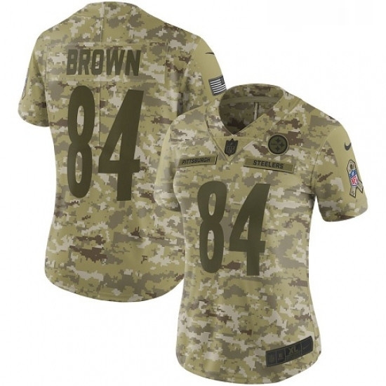 Womens Nike Pittsburgh Steelers 84 Antonio Brown Limited Camo 2018 Salute to Service NFL Jersey Womens Nike Pittsburgh Steelers 84 Antonio Brown Limited Camo 2018 Salute to Service NFL Jersey