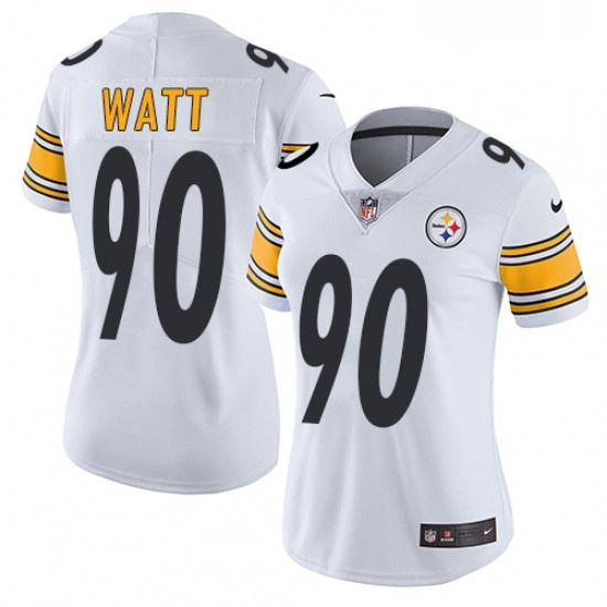 Womens Nike Pittsburgh Steelers 90 T J Watt Elite White NFL Jersey Womens Nike Pittsburgh Steelers 90 T J Watt Elite White NFL Jersey