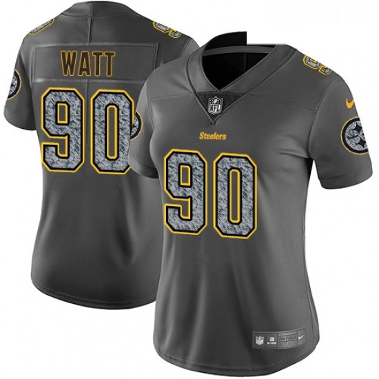 Womens Nike Pittsburgh Steelers 90 T J Watt Gray Static Vapor Untouchable Limited NFL Jersey Womens Nike Pittsburgh Steelers 90 T J Watt Gray Static Vapor Untouchable Limited NFL Jersey