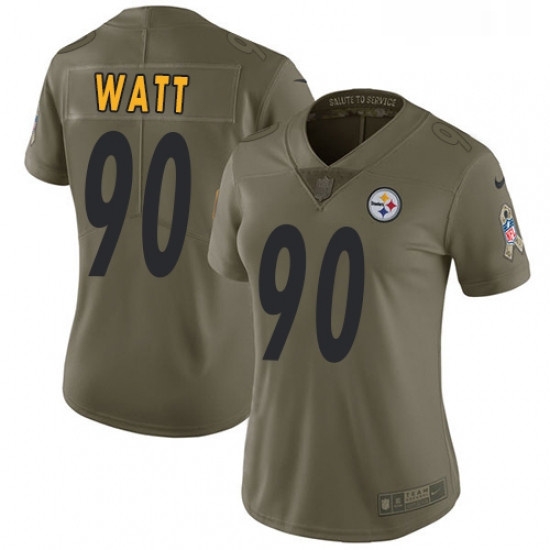 Womens Nike Pittsburgh Steelers 90 T J Watt Limited Olive 2017 Salute to Service NFL Jersey Womens Nike Pittsburgh Steelers 90 T J Watt Limited Olive 2017 Salute to Service NFL Jersey