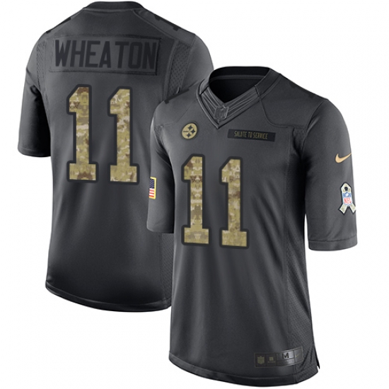 Nike Steelers #11 Markus Wheaton Black Youth Stitched NFL Limited 2016 Salute to Service Jersey Nike Steelers #11 Markus Wheaton Black Youth Stitched NFL Limited 2016 Salute to Service Jersey