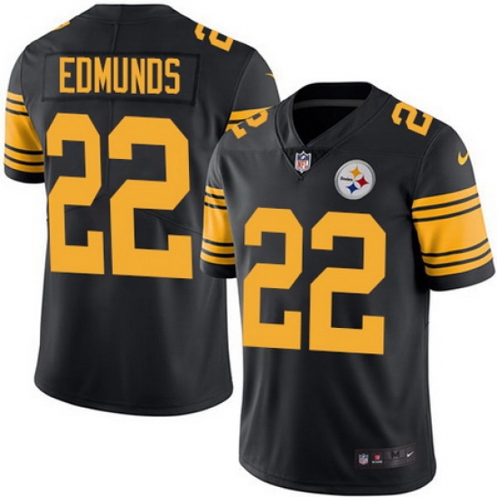 Nike Steelers #22 Terrell Edmunds Black Youth Stitched NFL Limited Rush Jersey Nike Steelers #22 Terrell Edmunds Black Youth Stitched NFL Limited Rush Jersey