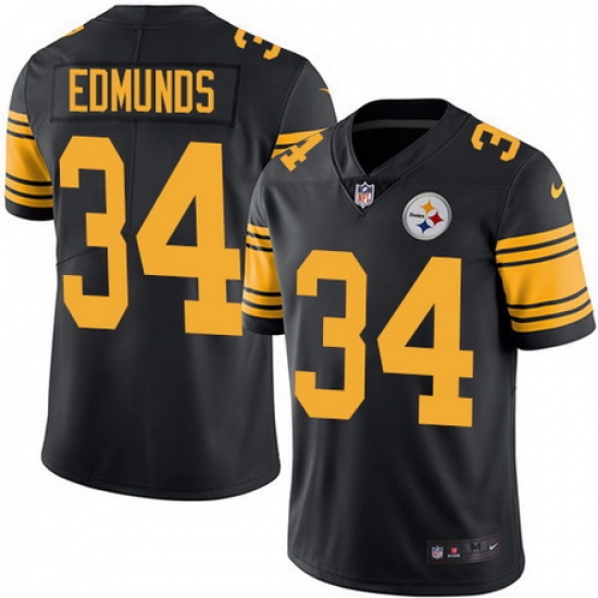 Nike Steelers #34 Terrell Edmunds Black Youth Stitched NFL Limited Rush Jersey Nike Steelers #34 Terrell Edmunds Black Youth Stitched NFL Limited Rush Jersey