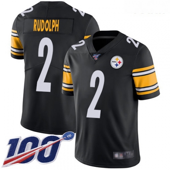 Steelers #2 Mason Rudolph Black Team Color Youth Stitched Football 100th Season Vapor Limited Jersey Steelers #2 Mason Rudolph Black Team Color Youth Stitched Football 100th Season Vapor Limited Jersey