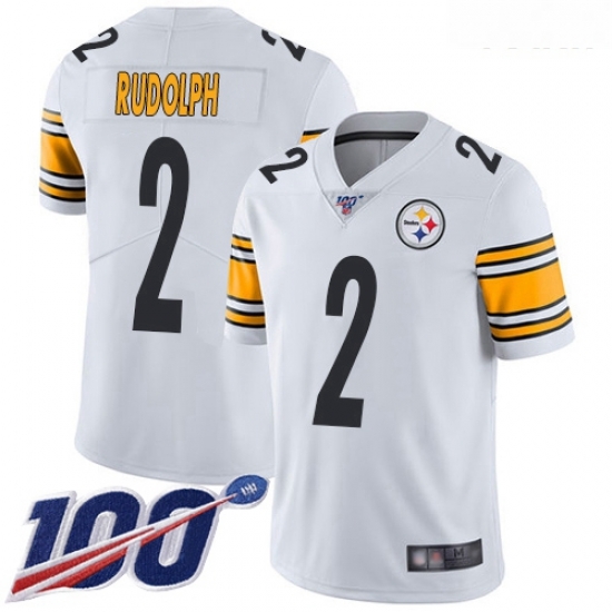 Steelers #2 Mason Rudolph White Youth Stitched Football 100th Season Vapor Limited Jersey Steelers #2 Mason Rudolph White Youth Stitched Football 100th Season Vapor Limited Jersey