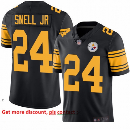 Steelers 24 Benny Snell Jr Black Youth Stitched Football Limited Rush Jersey Steelers 24 Benny Snell Jr Black Youth Stitched Football Limited Rush Jersey