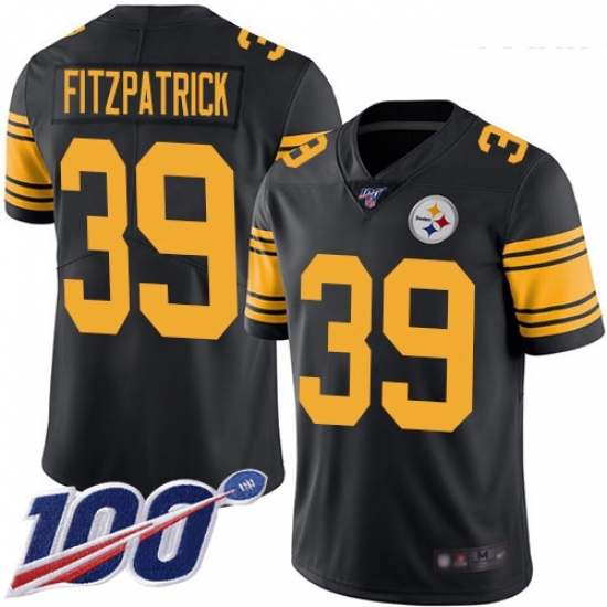 Steelers #39 Minkah Fitzpatrick Black Youth Stitched Football Limited Rush 100th Season Jersey Steelers #39 Minkah Fitzpatrick Black Youth Stitched Football Limited Rush 100th Season Jersey