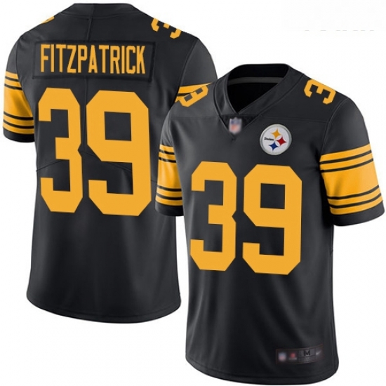 Steelers #39 Minkah Fitzpatrick Black Youth Stitched Football Limited Rush Jersey Steelers #39 Minkah Fitzpatrick Black Youth Stitched Football Limited Rush Jersey