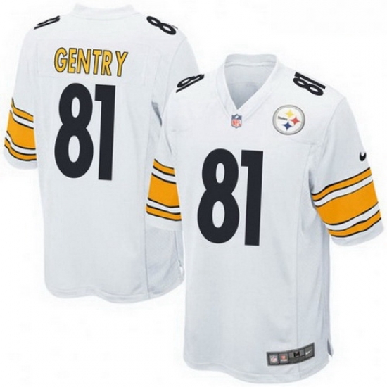 Youth Nike 81 Zach Gentry Pittsburgh Steelers Game White Jersey Youth Nike 81 Zach Gentry Pittsburgh Steelers Game White Jersey