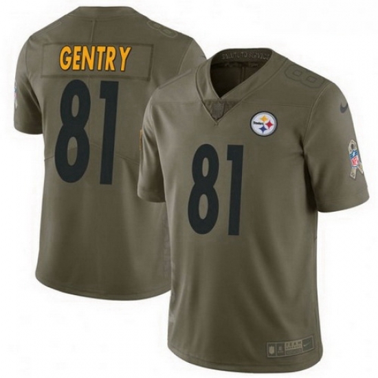 Youth Nike 81 Zach Gentry Pittsburgh Steelers Limited Green 2017 Salute to Service Jersey Youth Nike 81 Zach Gentry Pittsburgh Steelers Limited Green 2017 Salute to Service Jersey