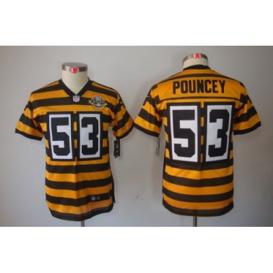 Youth Nike NFL Pittsburgh Steelers #53 Maurkice Pouncey Yellow-Black 80th Patch Limited Jerseys Youth Nike NFL Pittsburgh Steelers #53 Maurkice Pouncey Yellow-Black 80th Patch Limited Jerseys