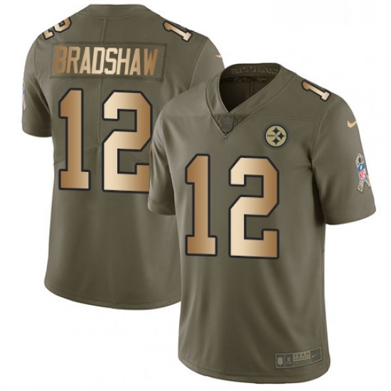 Youth Nike Pittsburgh Steelers 12 Terry Bradshaw Limited OliveGold 2017 Salute to Service NFL Jersey Youth Nike Pittsburgh Steelers 12 Terry Bradshaw Limited OliveGold 2017 Salute to Service NFL Jersey