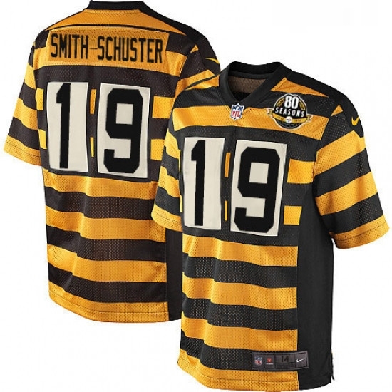 Youth Nike Pittsburgh Steelers 19 JuJu Smith Schuster Limited YellowBlack Alternate 80TH Anniversary Throwback NFL Jersey Youth Nike Pittsburgh Steelers 19 JuJu Smith Schuster Limited YellowBlack Alternate 80TH Anniversary Throwback NFL Jersey