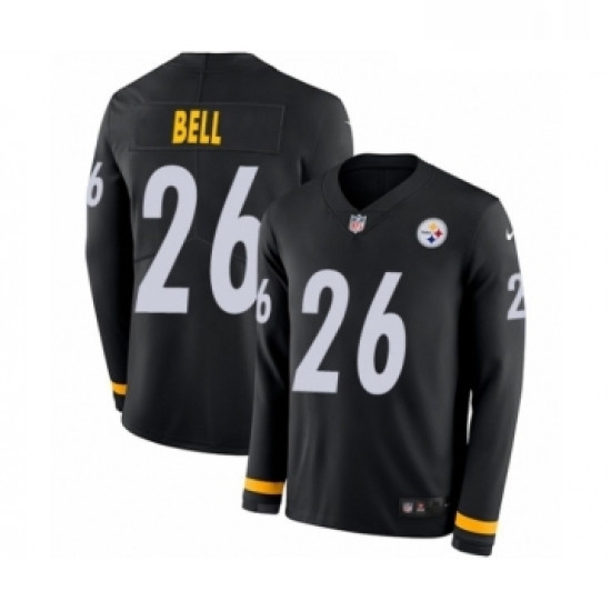 Youth Nike Pittsburgh Steelers 26 LeVeon Bell Limited Black Therma Long Sleeve NFL Jerse Youth Nike Pittsburgh Steelers 26 LeVeon Bell Limited Black Therma Long Sleeve NFL Jerse