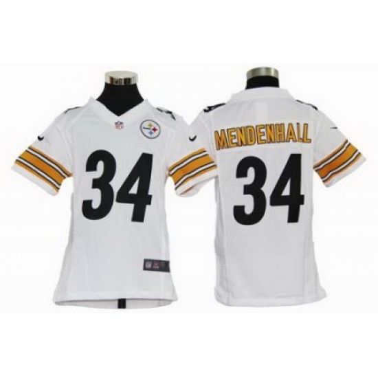 Youth Nike Pittsburgh Steelers 34# Rashard Mendenhall White Jerseys Youth Nike Pittsburgh Steelers 34# Rashard Mendenhall White Jerseys