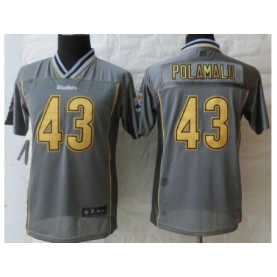 Youth Nike Pittsburgh Steelers 43 Troy Polamalu Grey Vapor Elite Jerseys Youth Nike Pittsburgh Steelers 43 Troy Polamalu Grey Vapor Elite Jerseys