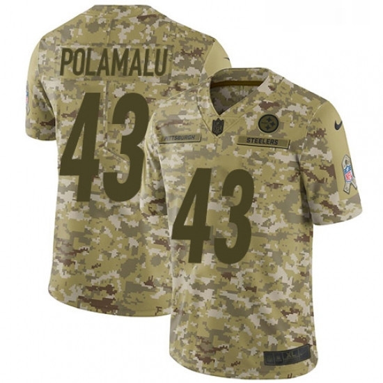 Youth Nike Pittsburgh Steelers 43 Troy Polamalu Limited Camo 2018 Salute to Service NFL Jersey Youth Nike Pittsburgh Steelers 43 Troy Polamalu Limited Camo 2018 Salute to Service NFL Jersey