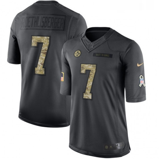 Youth Nike Pittsburgh Steelers 7 Ben Roethlisberger Limited Black 2016 Salute to Service NFL Jersey Youth Nike Pittsburgh Steelers 7 Ben Roethlisberger Limited Black 2016 Salute to Service NFL Jersey
