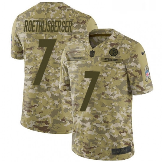 Youth Nike Pittsburgh Steelers 7 Ben Roethlisberger Limited Camo 2018 Salute to Service NFL Jersey Youth Nike Pittsburgh Steelers 7 Ben Roethlisberger Limited Camo 2018 Salute to Service NFL Jersey