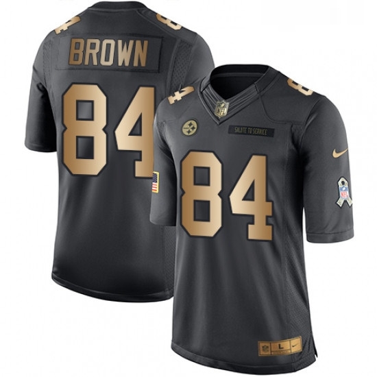 Youth Nike Pittsburgh Steelers 84 Antonio Brown Limited BlackGold Salute to Service NFL Jersey Youth Nike Pittsburgh Steelers 84 Antonio Brown Limited BlackGold Salute to Service NFL Jersey