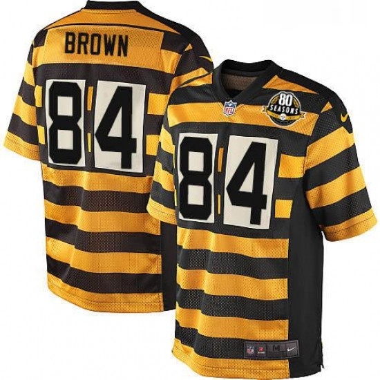 Youth Nike Pittsburgh Steelers 84 Antonio Brown Limited YellowBlack Alternate 80TH Anniversary Throwback NFL Jersey Youth Nike Pittsburgh Steelers 84 Antonio Brown Limited YellowBlack Alternate 80TH Anniversary Throwback NFL Jersey