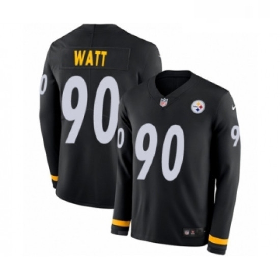 Youth Nike Pittsburgh Steelers 90 T J Watt Limited Black Therma Long Sleeve NFL Jersey Youth Nike Pittsburgh Steelers 90 T J Watt Limited Black Therma Long Sleeve NFL Jersey
