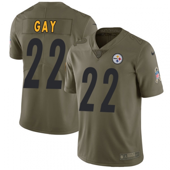 Youth Nike Steelers #22 William Gay Olive Stitched NFL Limited 2017 Salute to Service Jersey Youth Nike Steelers #22 William Gay Olive Stitched NFL Limited 2017 Salute to Service Jersey