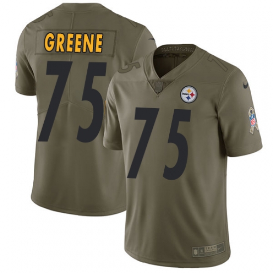 Youth Nike Steelers #75 Joe Greene Olive Stitched NFL Limited 2017 Salute to Service Jersey Youth Nike Steelers #75 Joe Greene Olive Stitched NFL Limited 2017 Salute to Service Jersey