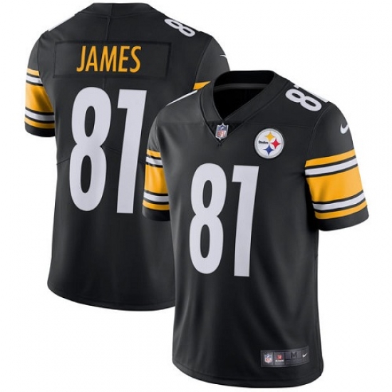 Youth Nike Steelers #81 Jesse James Black Team Color Stitched NFL Vapor Untouchable Limited Jersey Youth Nike Steelers #81 Jesse James Black Team Color Stitched NFL Vapor Untouchable Limited Jersey