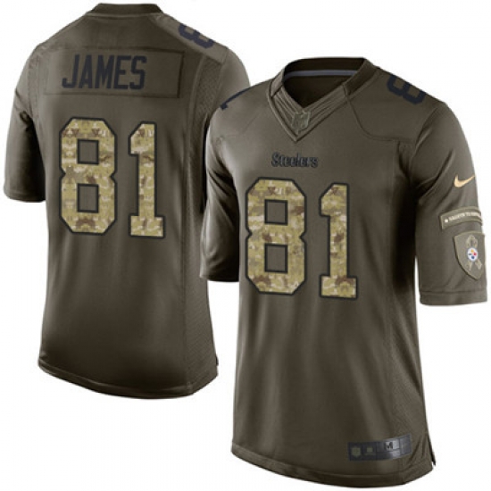 Youth Nike Steelers #81 Jesse James Green Stitched NFL Limited 2015 Salute to Service Jersey Youth Nike Steelers #81 Jesse James Green Stitched NFL Limited 2015 Salute to Service Jersey