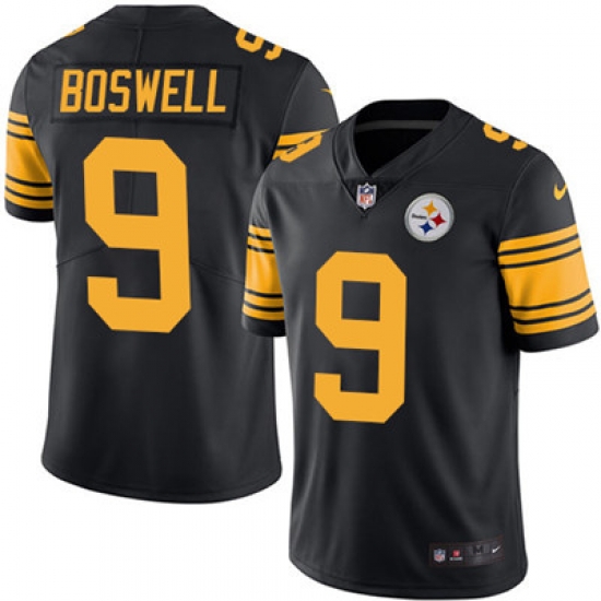 Youth Nike Steelers #9 Chris Boswell Black Stitched NFL Limited Rush Jersey Youth Nike Steelers #9 Chris Boswell Black Stitched NFL Limited Rush Jersey