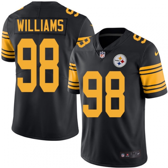 Youth Nike Steelers #98 Vince Williams Black Stitched NFL Limited Rush Jersey Youth Nike Steelers #98 Vince Williams Black Stitched NFL Limited Rush Jersey