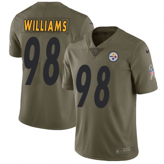 Youth Nike Steelers #98 Vince Williams Olive Stitched NFL Limited 2017 Salute to Service Jersey Youth Nike Steelers #98 Vince Williams Olive Stitched NFL Limited 2017 Salute to Service Jersey