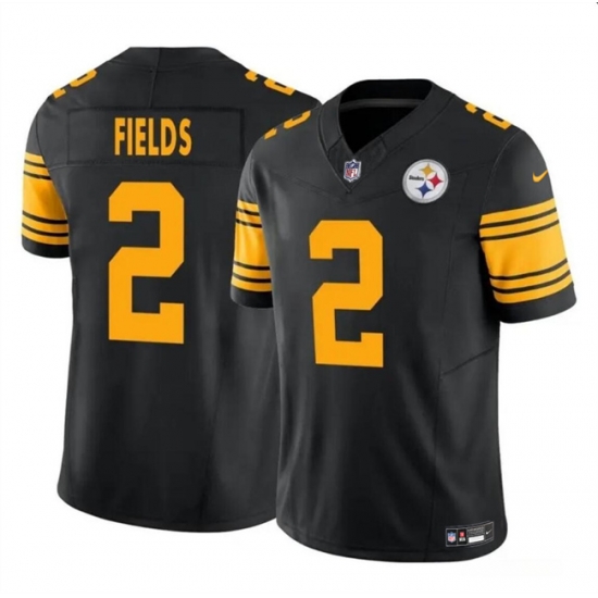 Youth Pittsburgh Steelers 2 Justin Fields Black 2023 F U S E Color Rush Limited Stitched Football Jersey Youth Pittsburgh Steelers 2 Justin Fields Black 2023 F U S E Color Rush Limited Stitched Football Jersey