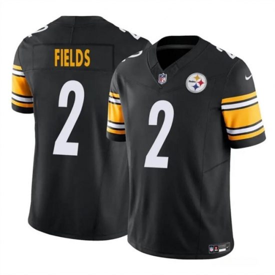 Youth Pittsburgh Steelers 2 Justin Fields Black 2023 F U S E Vapor Untouchable Limited Stitched Football Jersey Youth Pittsburgh Steelers 2 Justin Fields Black 2023 F U S E Vapor Untouchable Limited Stitched Football Jersey