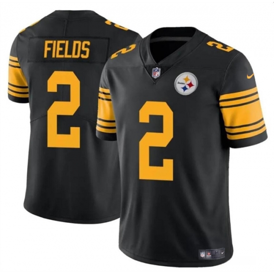 Youth Pittsburgh Steelers 2 Justin Fields Black Color Rush Limited Stitched Football Jersey Youth Pittsburgh Steelers 2 Justin Fields Black Color Rush Limited Stitched Football Jersey