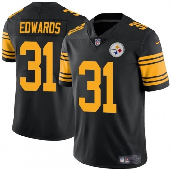 Youth Pittsburgh Steelers 31 Daijun Edwards Black Color Rush Limited Stitched Football Jersey Youth Pittsburgh Steelers 31 Daijun Edwards Black Color Rush Limited Stitched Football Jersey