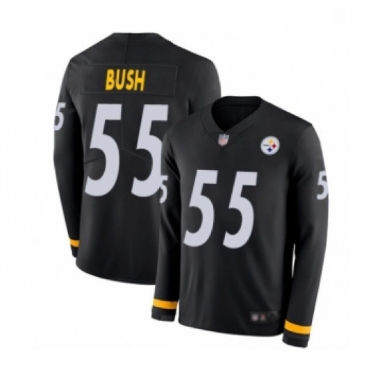 Youth Pittsburgh Steelers 55 Devin Bush Limited Black Therma Long Sleeve Football Jersey Youth Pittsburgh Steelers 55 Devin Bush Limited Black Therma Long Sleeve Football Jersey