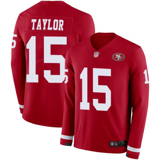 49ers 15 Trent Taylor Red Team Color Mens Stitched Football Limited Therma Long Sleeve Jersey 49ers 15 Trent Taylor Red Team Color Mens Stitched Football Limited Therma Long Sleeve Jersey