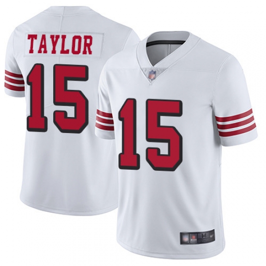 49ers 15 Trent Taylor White Rush Mens Stitched Football Vapor Untouchable Limited Jersey 49ers 15 Trent Taylor White Rush Mens Stitched Football Vapor Untouchable Limited Jersey