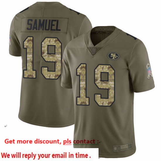 49ers 19 Deebo Samuel Olive Camo Men Stitched Football Limited 2017 Salute To Service Jersey 49ers 19 Deebo Samuel Olive Camo Men Stitched Football Limited 2017 Salute To Service Jersey