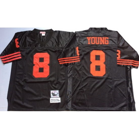 49ers 8 Steve Young Black Throwback Jersey 49ers 8 Steve Young Black Throwback Jersey