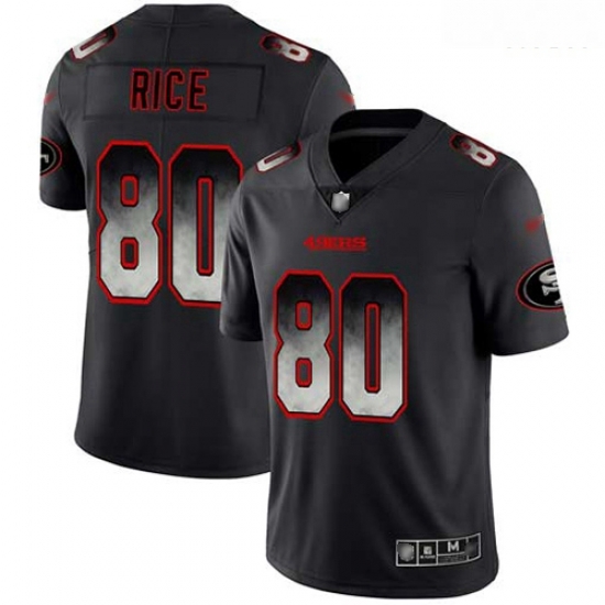 49ers 80 Jerry Rice Black Men Stitched Football Vapor Untouchable Limited Smoke Fashion Jersey 49ers 80 Jerry Rice Black Men Stitched Football Vapor Untouchable Limited Smoke Fashion Jersey