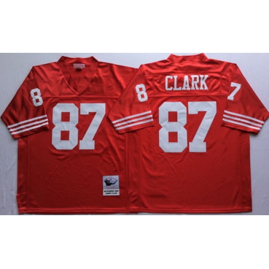 49ers 87 Dwight Clark Red Throwback Jersey 49ers 87 Dwight Clark Red Throwback Jersey